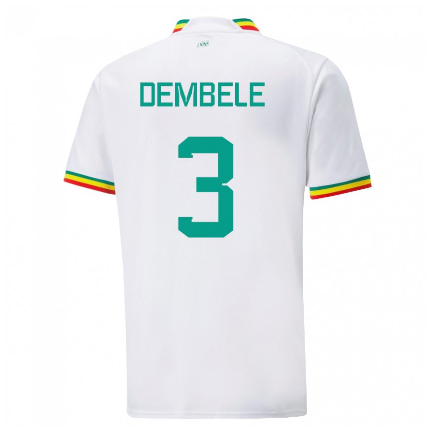 Niño Camiseta Senegal Anta Dembele #3 Blanco 1ª Equipación 22-24 Perú