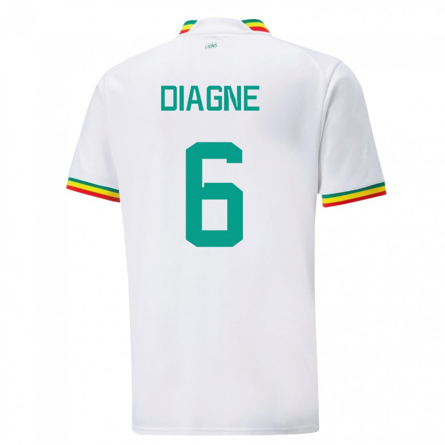 Niño Camiseta Senegal Edmee Diagne #6 Blanco 1ª Equipación 22-24 Perú