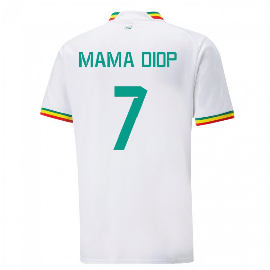 Niño Camiseta Senegal Mama Diop #7 Blanco 1ª Equipación 22-24 Perú