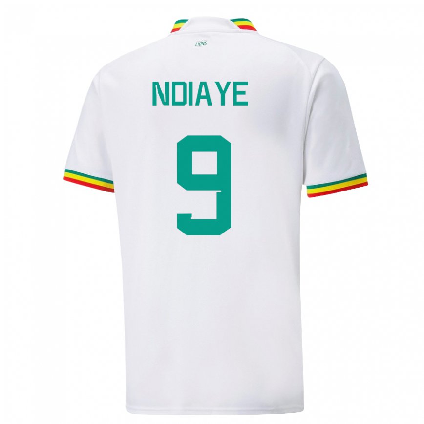 Niño Camiseta Senegal Nguenar Ndiaye #9 Blanco 1ª Equipación 22-24 Perú