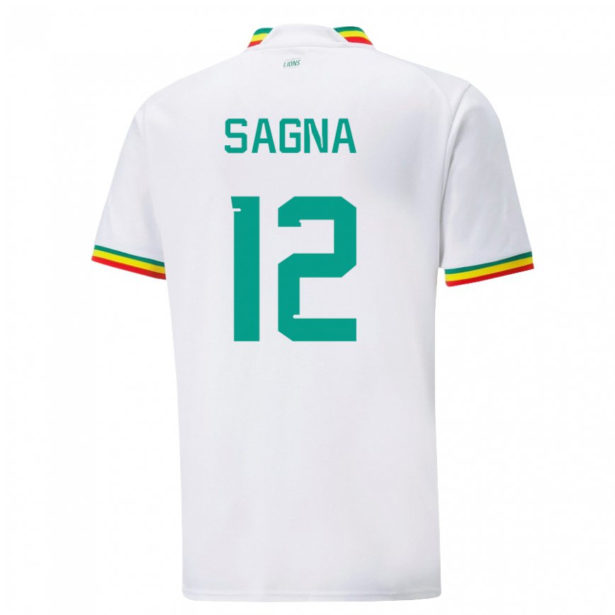 Niño Camiseta Senegal Safietou Sagna #12 Blanco 1ª Equipación 22-24 Perú