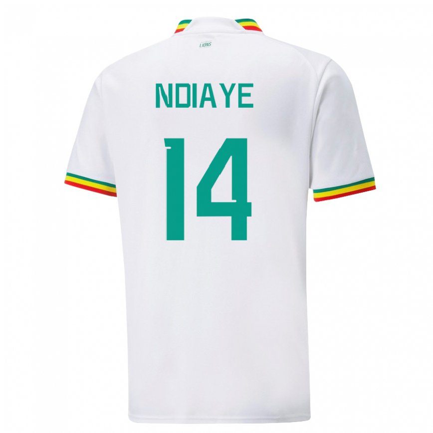 Niño Camiseta Senegal Salimata Ndiaye #14 Blanco 1ª Equipación 22-24 Perú