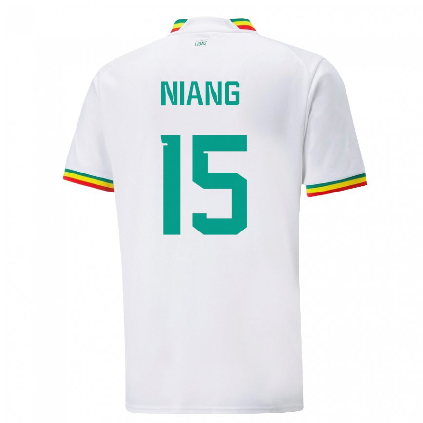 Niño Camiseta Senegal Jeanne Niang #15 Blanco 1ª Equipación 22-24 Perú