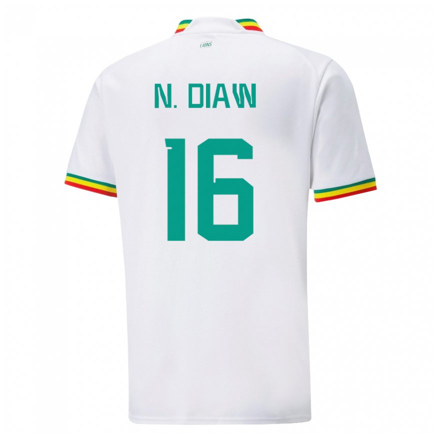 Niño Camiseta Senegal Ndeye Meissa Diaw #16 Blanco 1ª Equipación 22-24 Perú