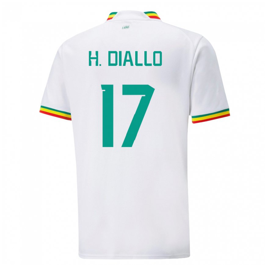 Niño Camiseta Senegal Hapsatou Malado Diallo #17 Blanco 1ª Equipación 22-24 Perú