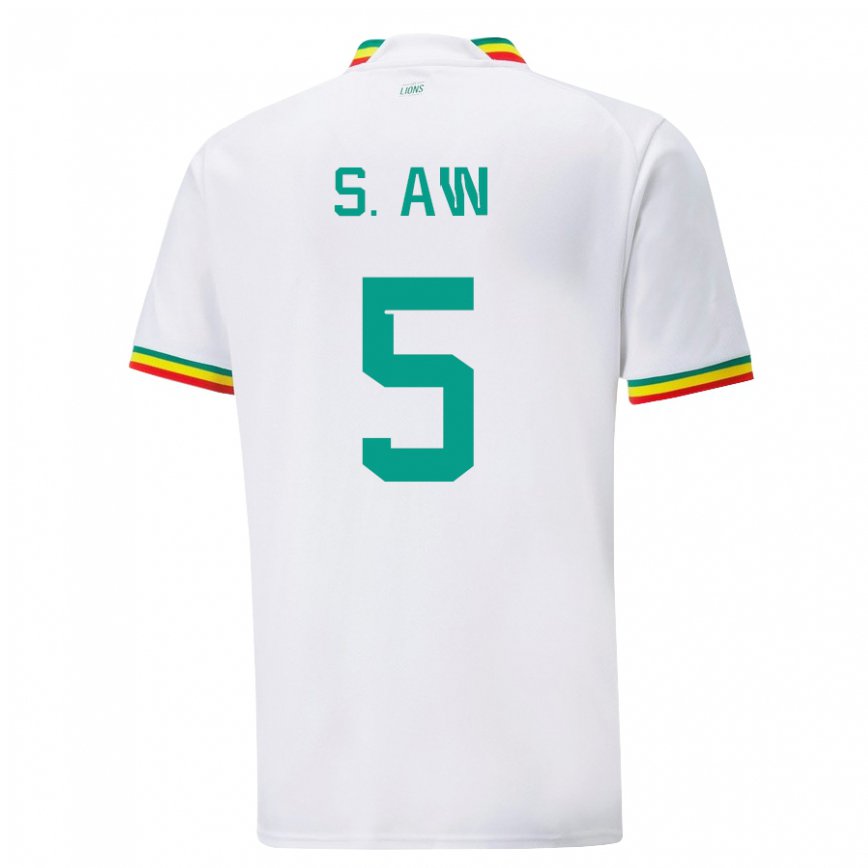 Niño Camiseta Senegal Souleymane Aw #5 Blanco 1ª Equipación 22-24 Perú