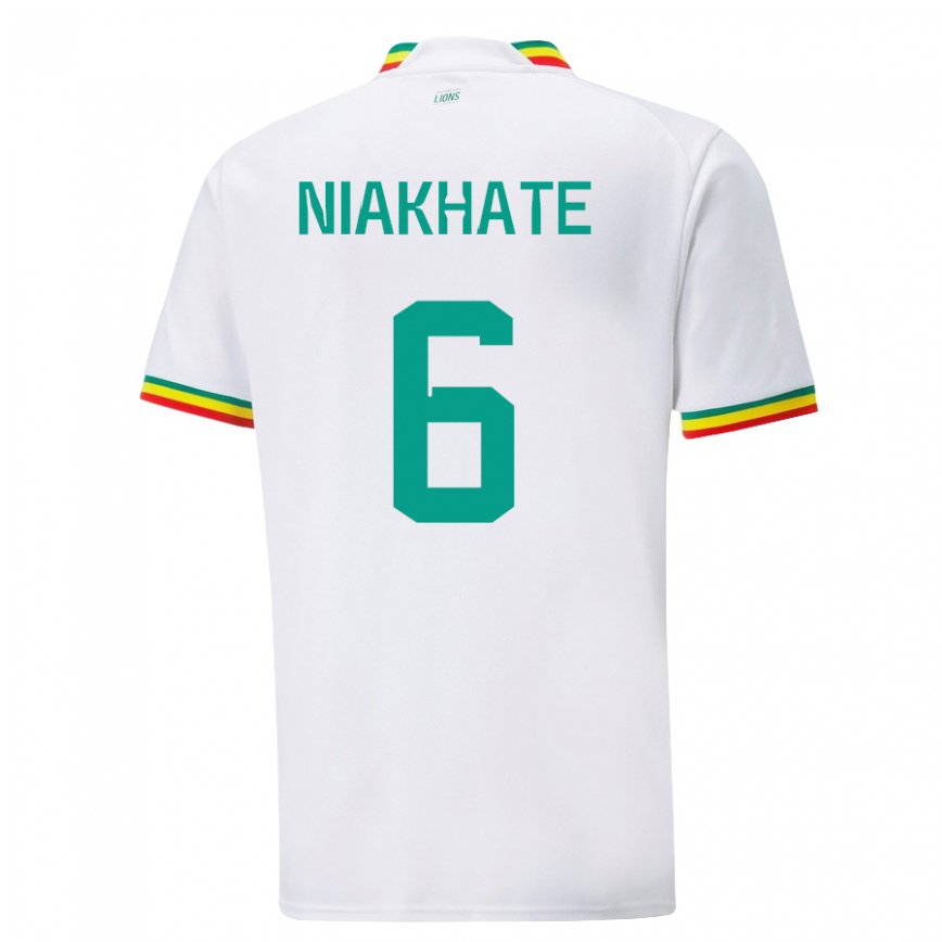 Niño Camiseta Senegal Niakhate N Diaye #6 Blanco 1ª Equipación 22-24 Perú