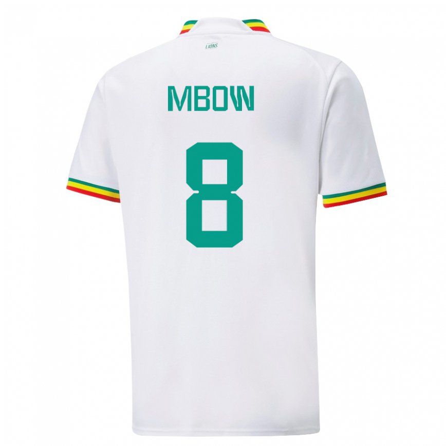 Niño Camiseta Senegal Mamadou Mbow #8 Blanco 1ª Equipación 22-24 Perú