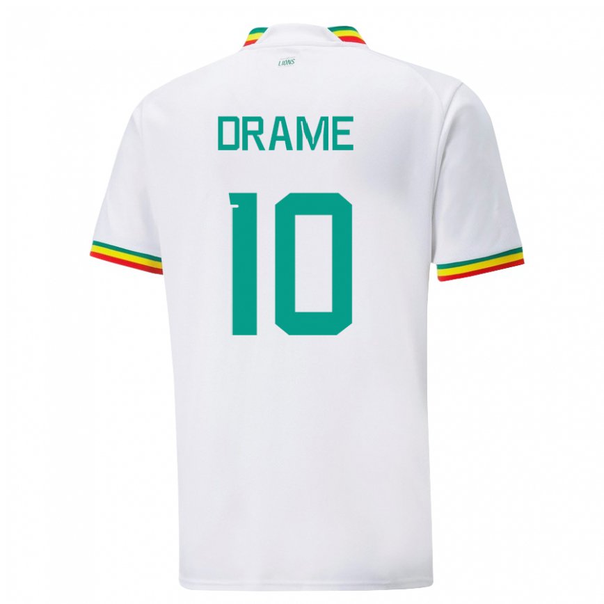 Niño Camiseta Senegal Ibrahima Drame #10 Blanco 1ª Equipación 22-24 Perú