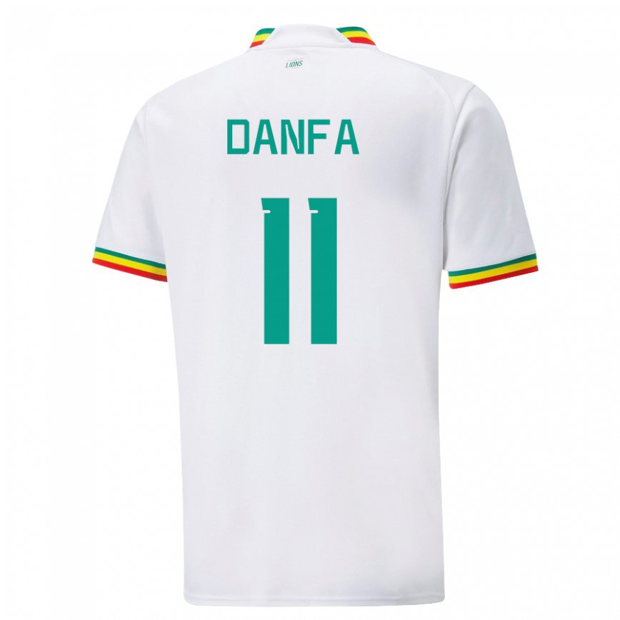 Niño Camiseta Senegal Mamadou Danfa #11 Blanco 1ª Equipación 22-24 Perú