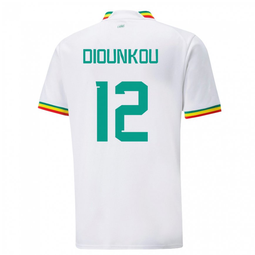 Niño Camiseta Senegal Alpha Diounkou #12 Blanco 1ª Equipación 22-24 Perú