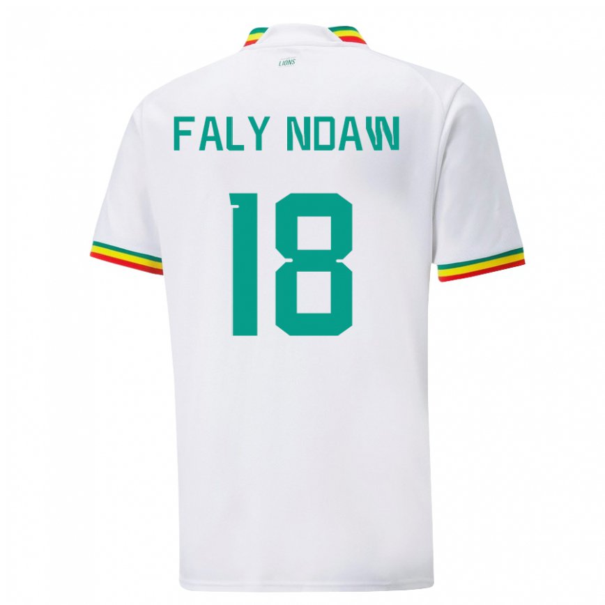 Niño Camiseta Senegal Faly Ndaw #18 Blanco 1ª Equipación 22-24 Perú