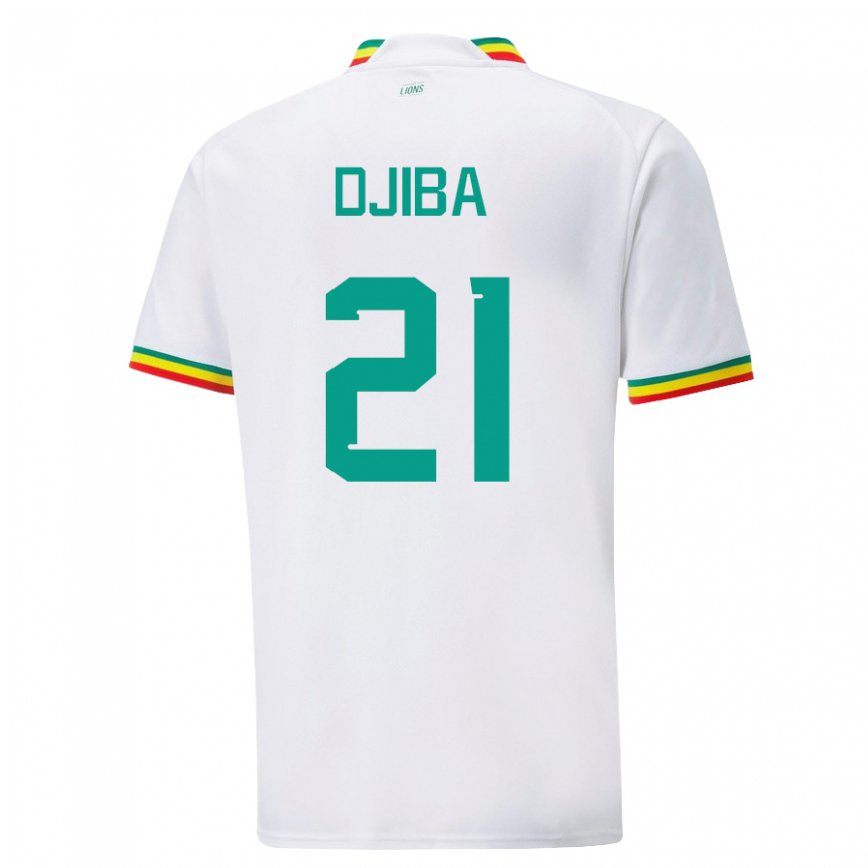 Niño Camiseta Senegal Francois Djiba #21 Blanco 1ª Equipación 22-24 Perú