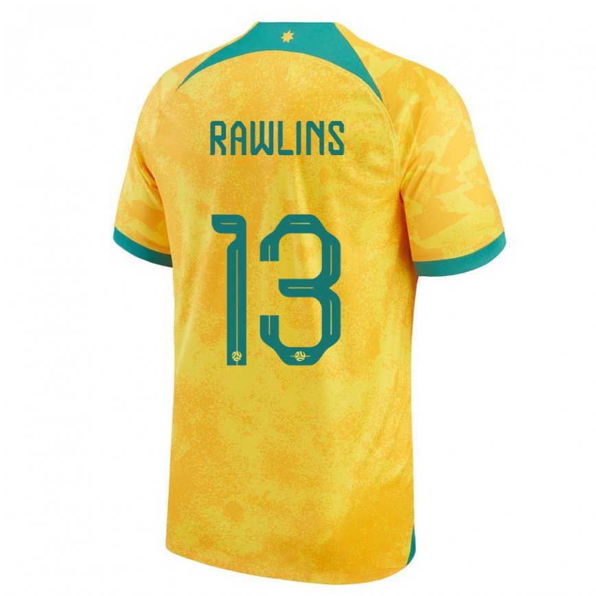 Niño Camiseta Australia Joshua Rawlins #13 Dorado 1ª Equipación 22-24 Perú