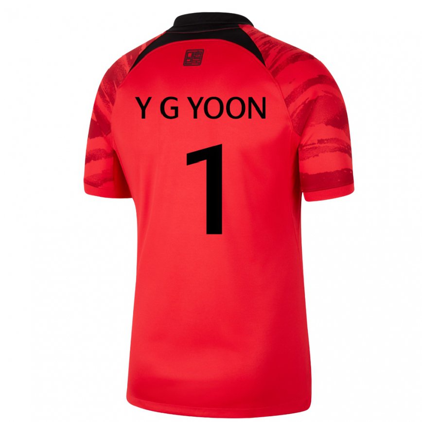 Niño Camiseta Corea Del Sur Yoon Young Geul #1 Negro Rojo 1ª Equipación 22-24 Perú