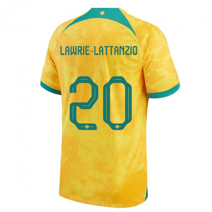 Niño Camiseta Australia Luis Lawrie Lattanzio #20 Dorado 1ª Equipación 22-24 Perú