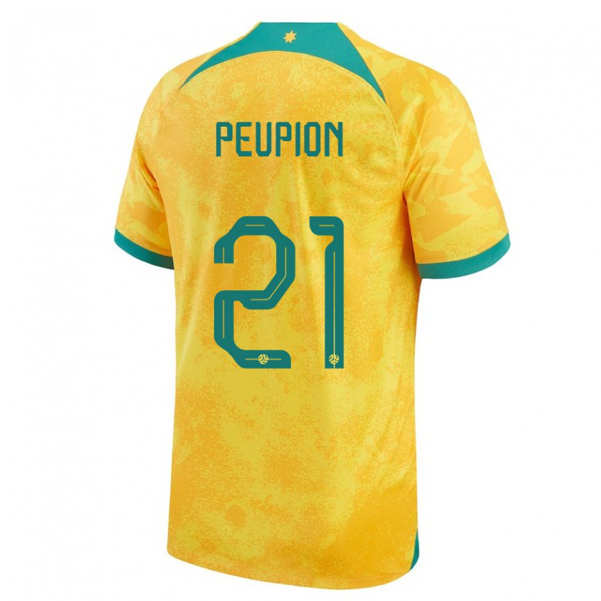 Niño Camiseta Australia Cameron Peupion #21 Dorado 1ª Equipación 22-24 Perú