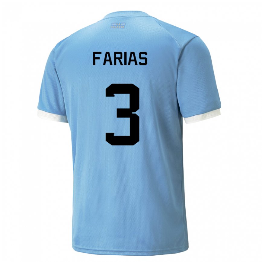 Niño Camiseta Uruguay Daiana Farias #3 Azul 1ª Equipación 22-24 Perú