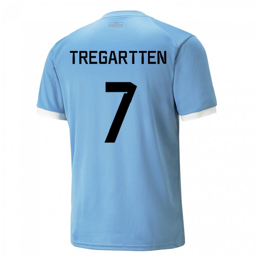 Niño Camiseta Uruguay Stephanie Tregartten #7 Azul 1ª Equipación 22-24 Perú