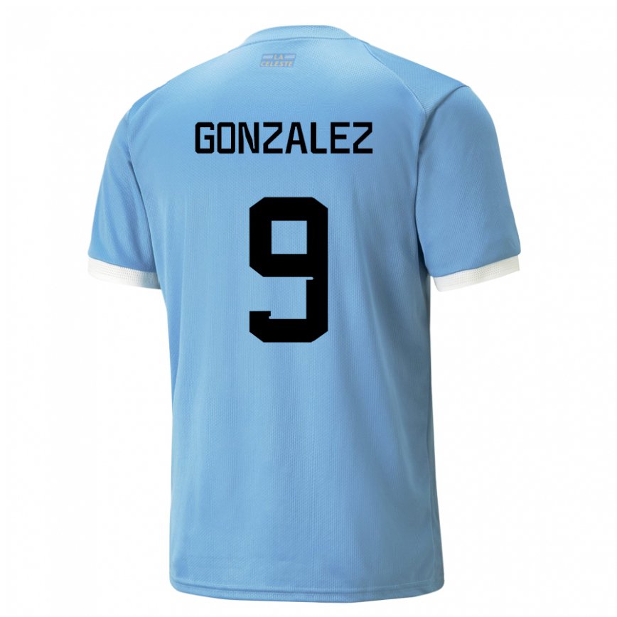 Niño Camiseta Uruguay Pamela Gonzalez #9 Azul 1ª Equipación 22-24 Perú