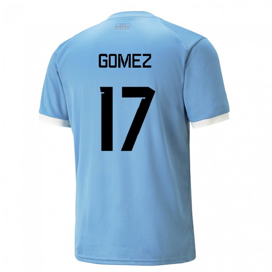 Niño Camiseta Uruguay Cecilia Gomez #17 Azul 1ª Equipación 22-24 Perú