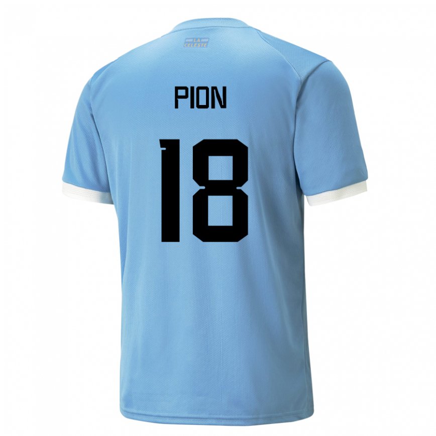 Niño Camiseta Uruguay Mariana Pion #18 Azul 1ª Equipación 22-24 Perú