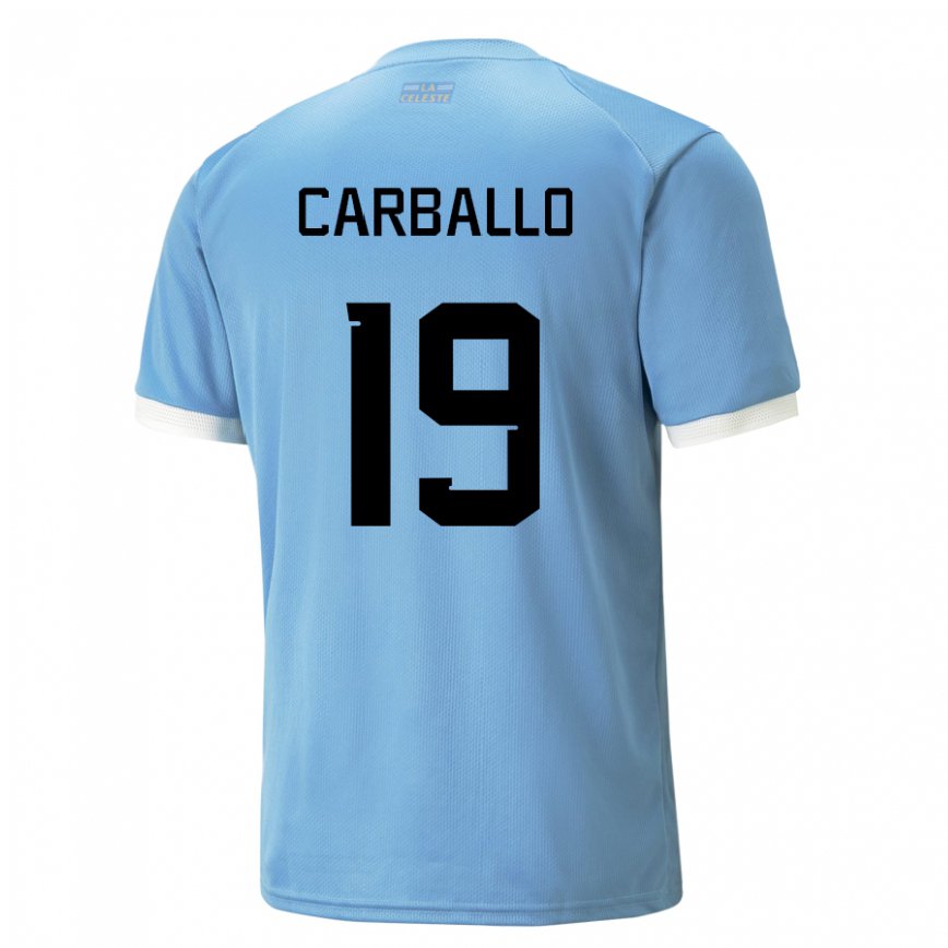 Niño Camiseta Uruguay Wendy Carballo #19 Azul 1ª Equipación 22-24 Perú