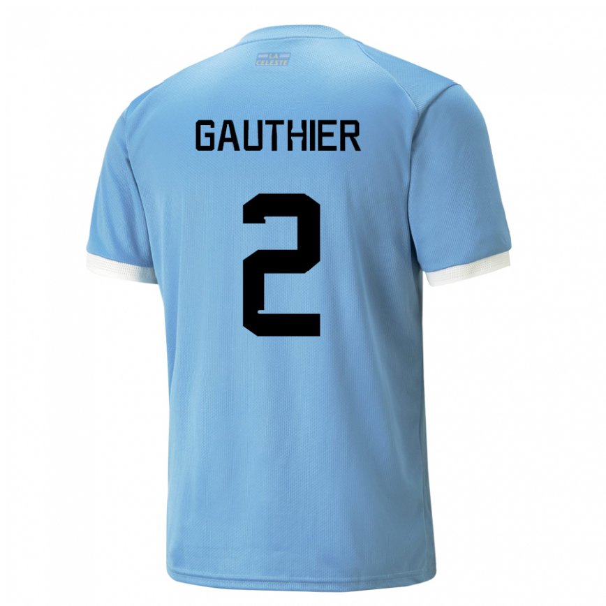 Niño Camiseta Uruguay Valentin Gauthier #2 Azul 1ª Equipación 22-24 Perú