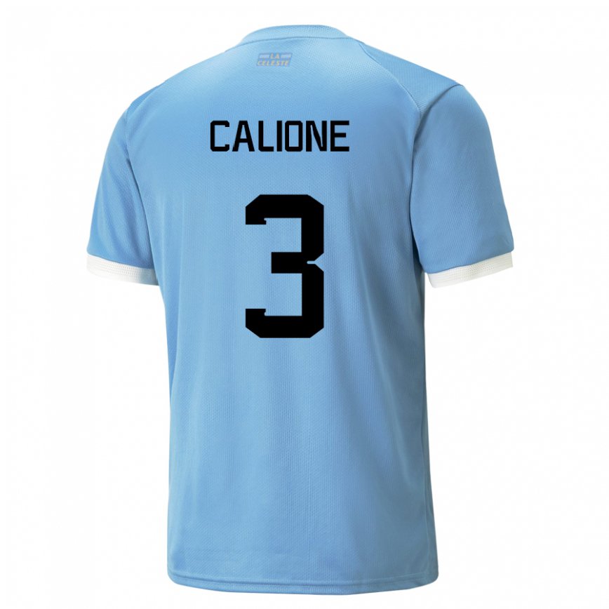 Niño Camiseta Uruguay Paolo Calione #3 Azul 1ª Equipación 22-24 Perú