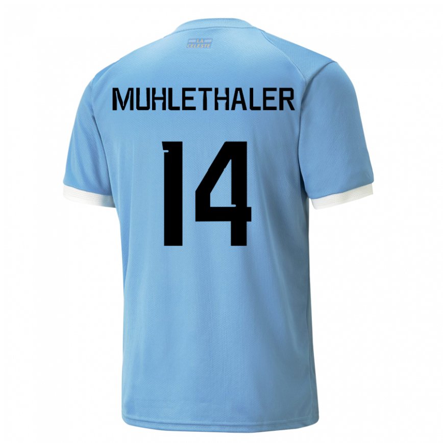 Niño Camiseta Uruguay Stiven Muhlethaler #14 Azul 1ª Equipación 22-24 Perú