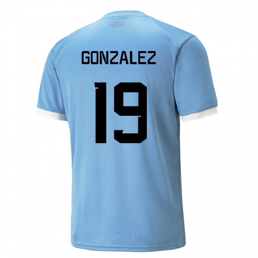 Niño Camiseta Uruguay Luciano Gonzalez #19 Azul 1ª Equipación 22-24 Perú