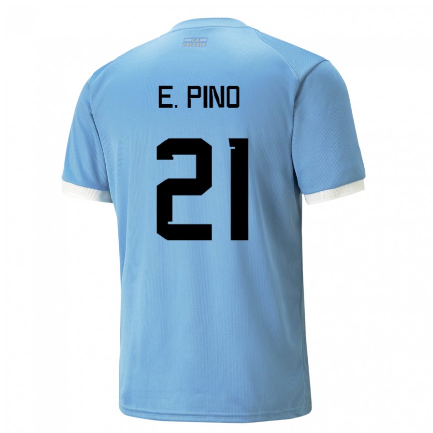 Niño Camiseta Uruguay Emiliano Del Pino #21 Azul 1ª Equipación 22-24 Perú