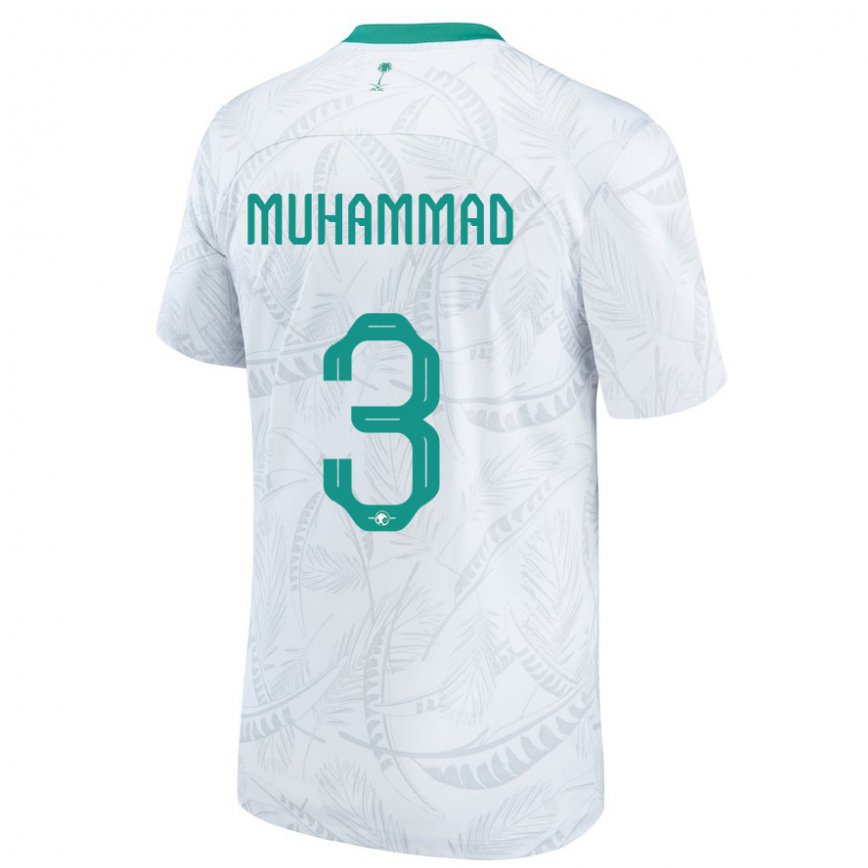 Niño Camiseta Arabia Saudita Lin Muhammad #3 Blanco 1ª Equipación 22-24 Perú