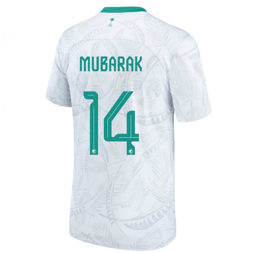 Niño Camiseta Arabia Saudita Al Bandari Mubarak #14 Blanco 1ª Equipación 22-24 Perú