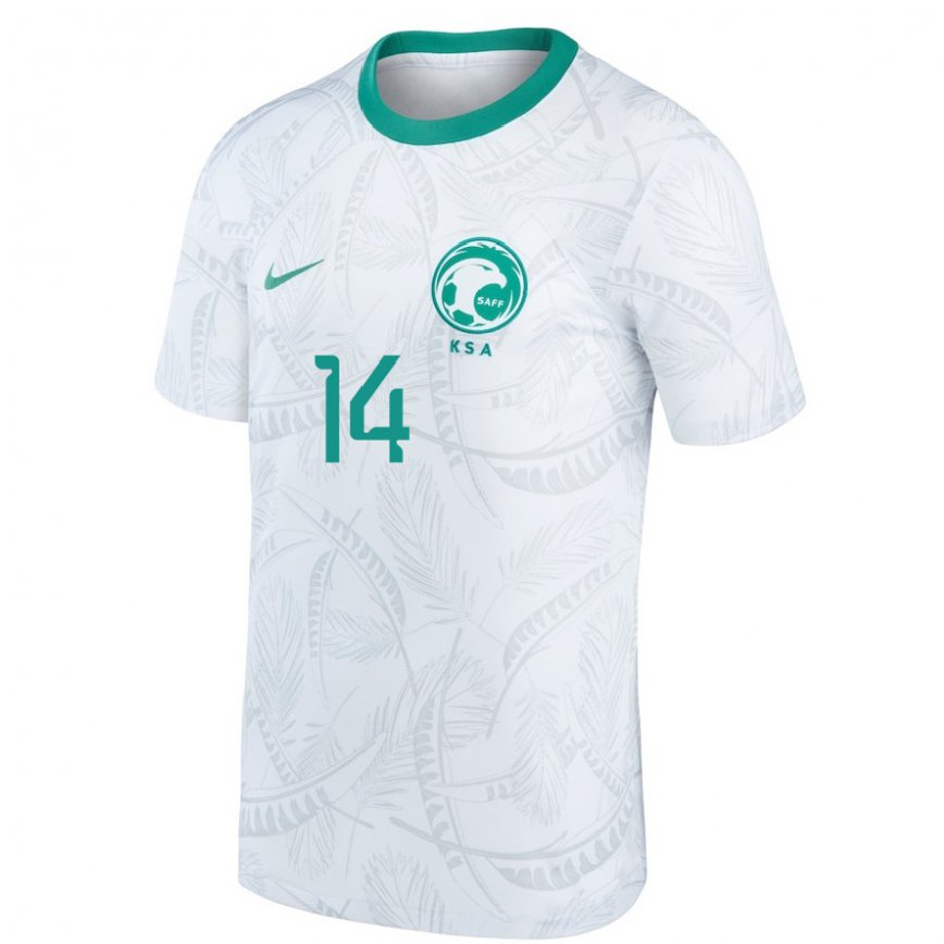 Niño Camiseta Arabia Saudita Al Bandari Mubarak #14 Blanco 1ª Equipación 22-24 Perú