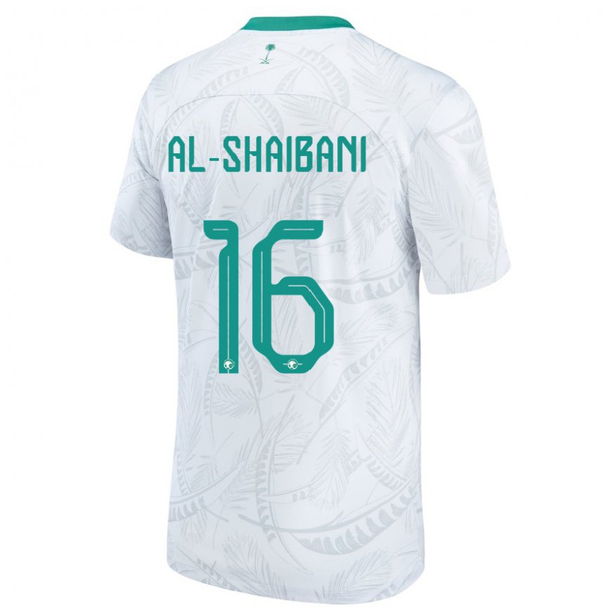 Niño Camiseta Arabia Saudita Asrar Al Shaibani #16 Blanco 1ª Equipación 22-24 Perú