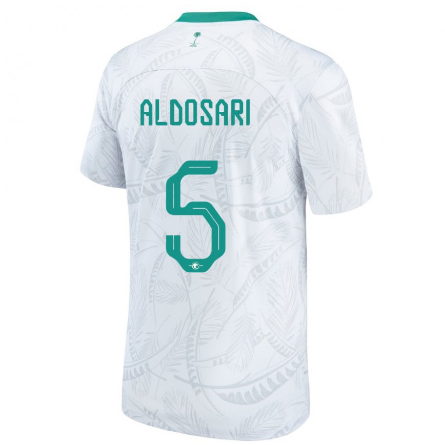 Niño Camiseta Arabia Saudita Mohammed Aldosari #5 Blanco 1ª Equipación 22-24 Perú