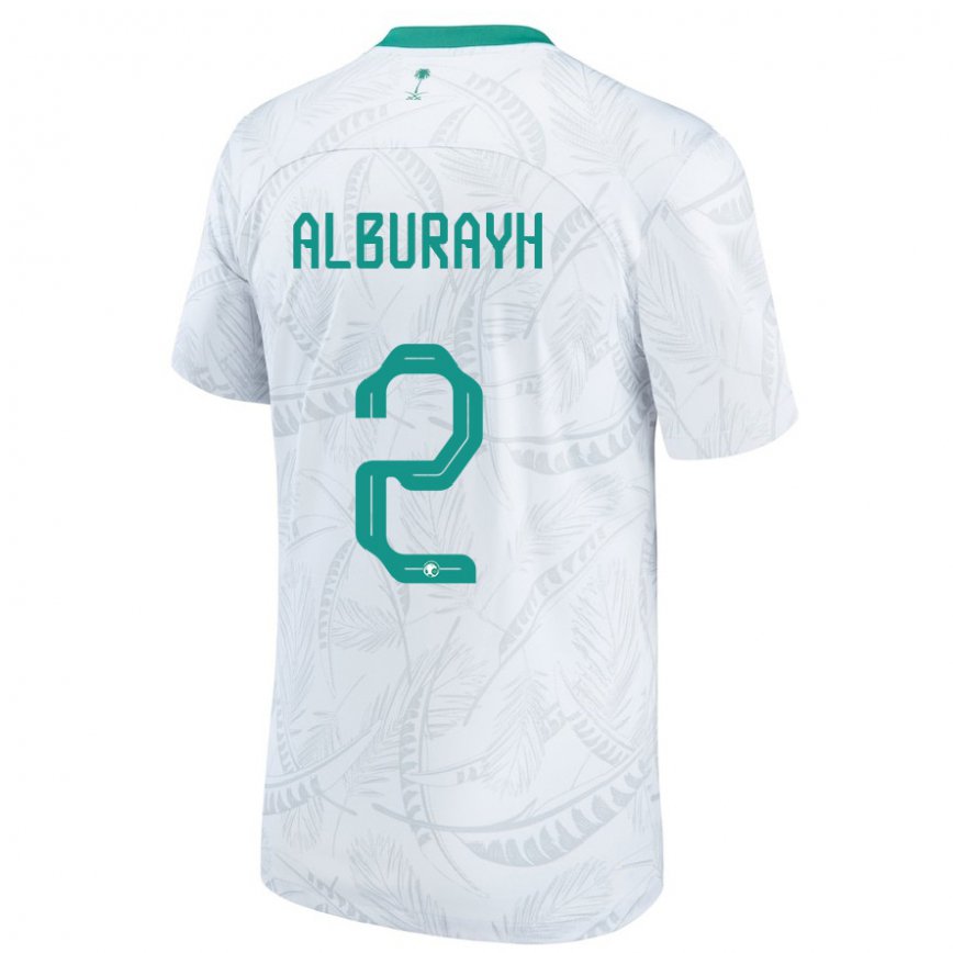 Niño Camiseta Arabia Saudita Mahmood Alburayh #2 Blanco 1ª Equipación 22-24 Perú