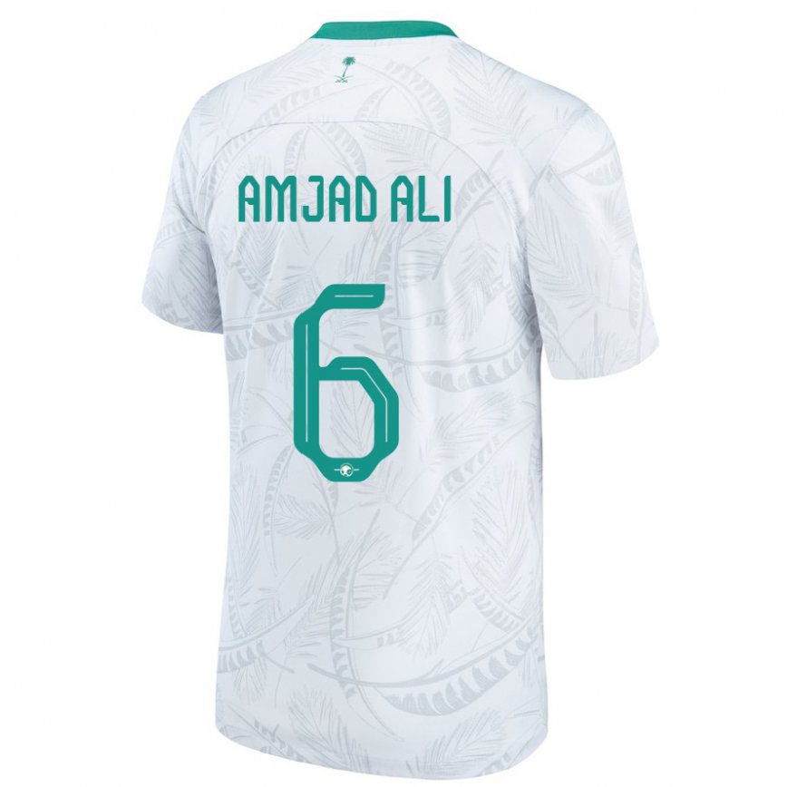 Niño Camiseta Arabia Saudita Amjad Ali #6 Blanco 1ª Equipación 22-24 Perú