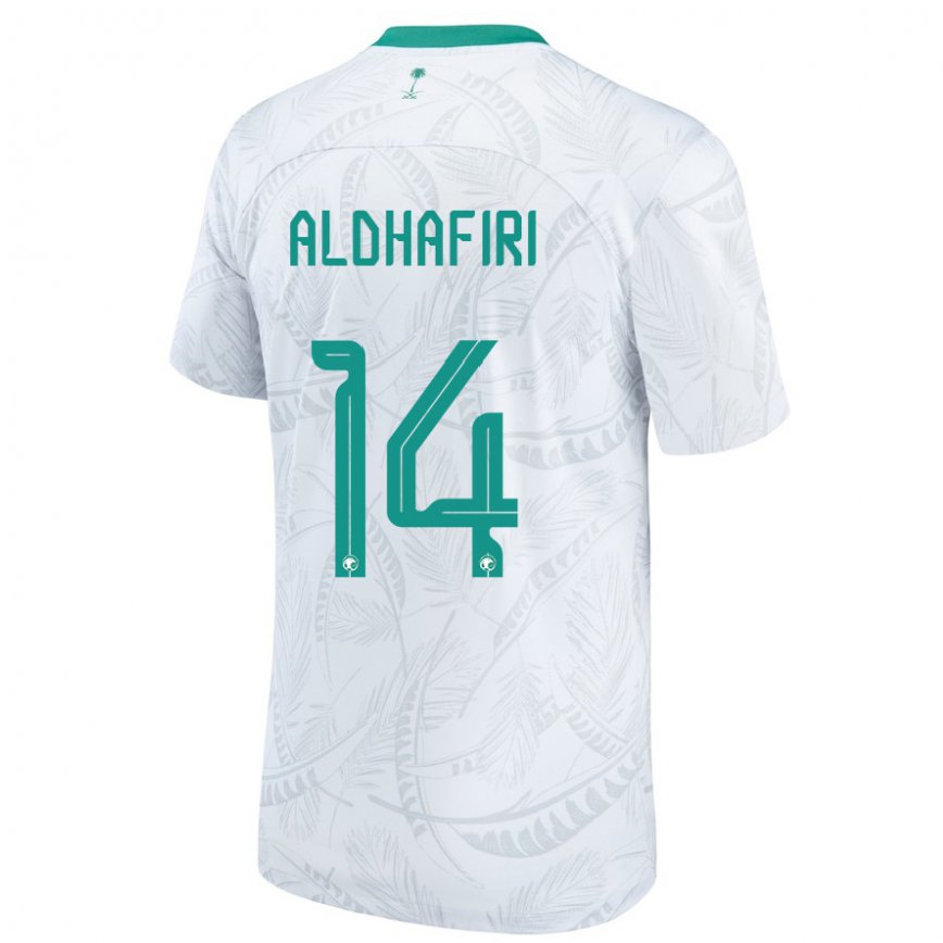 Niño Camiseta Arabia Saudita Jathob Aldhafiri #14 Blanco 1ª Equipación 22-24 Perú