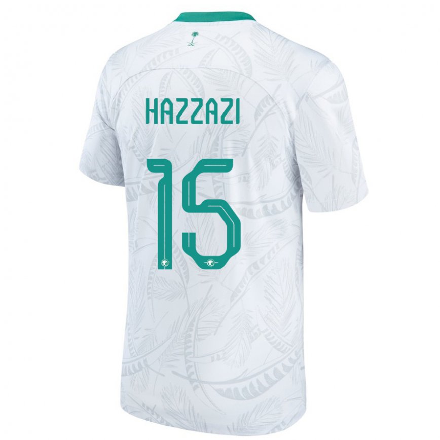 Niño Camiseta Arabia Saudita Mohammed Hazzazi #15 Blanco 1ª Equipación 22-24 Perú