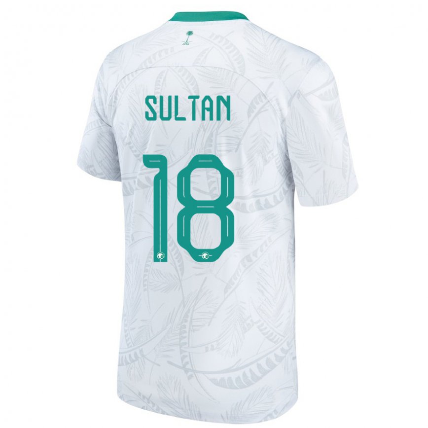 Niño Camiseta Arabia Saudita Qasim Sultan #18 Blanco 1ª Equipación 22-24 Perú