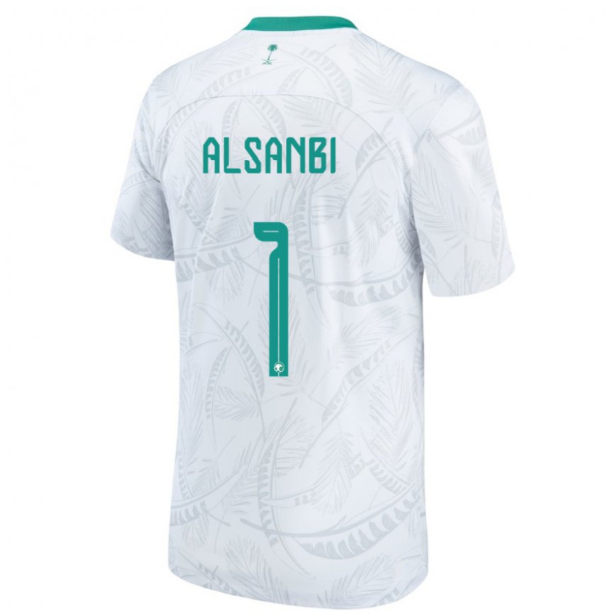 Niño Camiseta Arabia Saudita Abdulrahman Alsanbi #1 Blanco 1ª Equipación 22-24 Perú