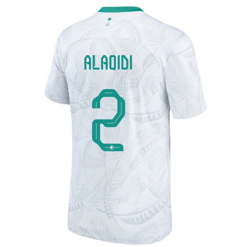 Niño Camiseta Arabia Saudita Nawaf Alaqidi #2 Blanco 1ª Equipación 22-24 Perú