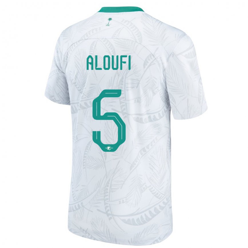 Niño Camiseta Arabia Saudita Mohammed Aloufi #5 Blanco 1ª Equipación 22-24 Perú