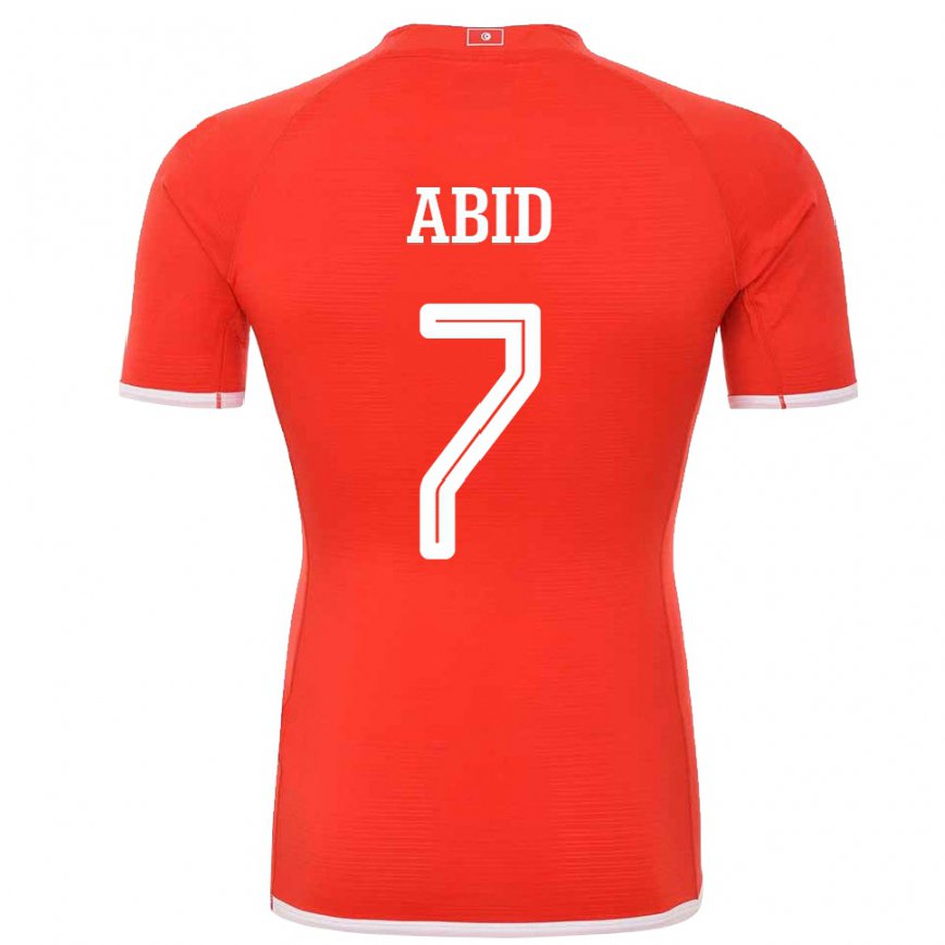 Niño Camiseta Túnez Aziz Abid #7 Rojo 1ª Equipación 22-24 Perú