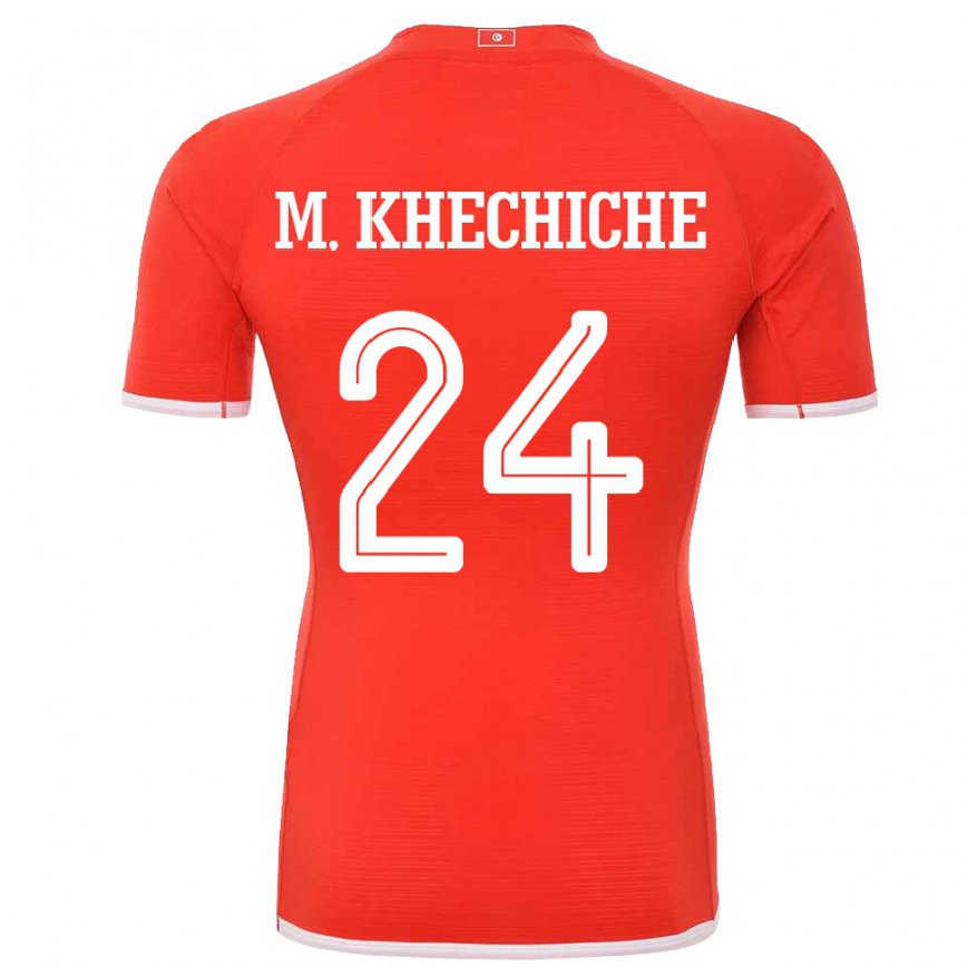 Niño Camiseta Túnez Mohamed Amine Khechiche #24 Rojo 1ª Equipación 22-24 Perú