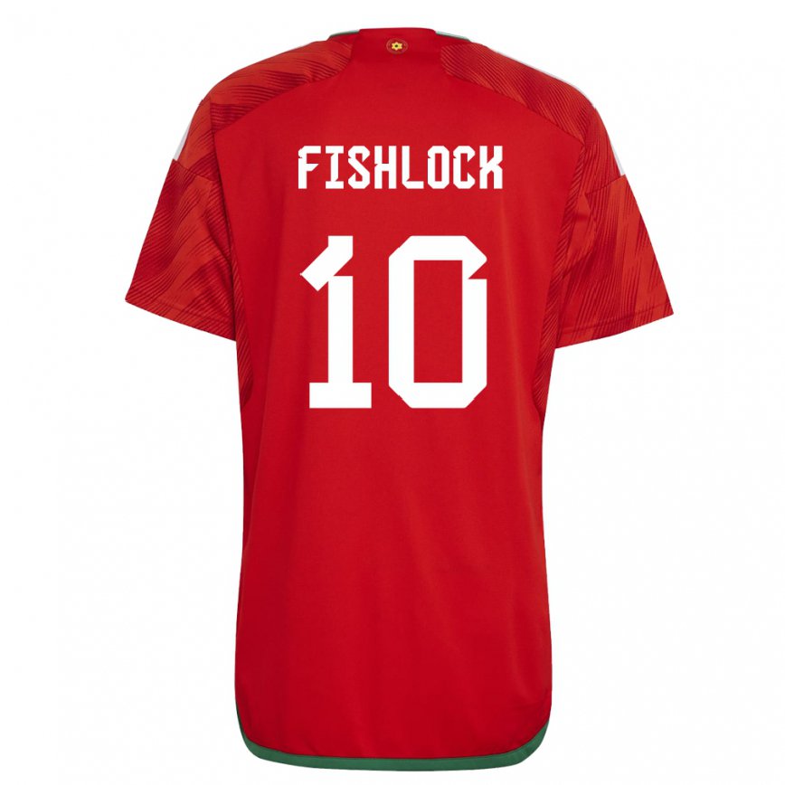 Niño Camiseta Gales Jessica Fishlock #10 Rojo 1ª Equipación 22-24 Perú