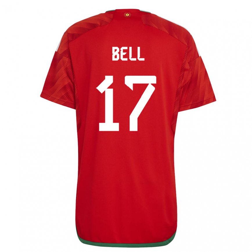 Niño Camiseta Gales Zac Bell #17 Rojo 1ª Equipación 22-24 Perú