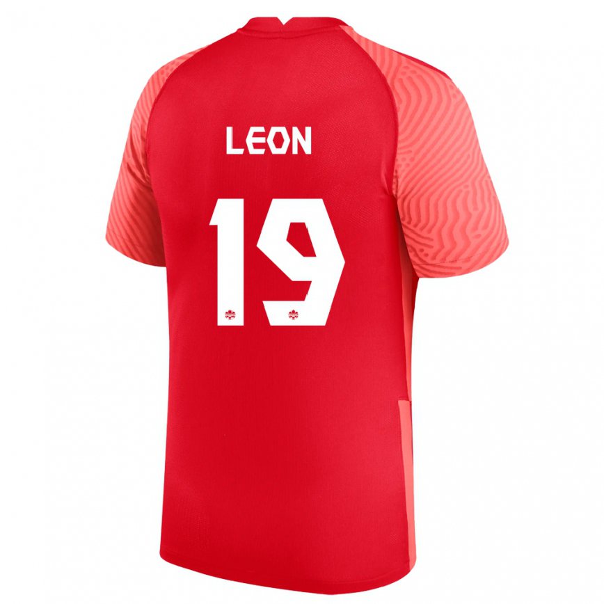 Niño Camiseta Canadá Adriana Leon #19 Rojo 1ª Equipación 22-24 Perú